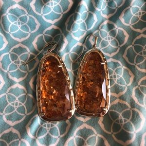 Kendra Scott Amber Earrings with Hammered Gold